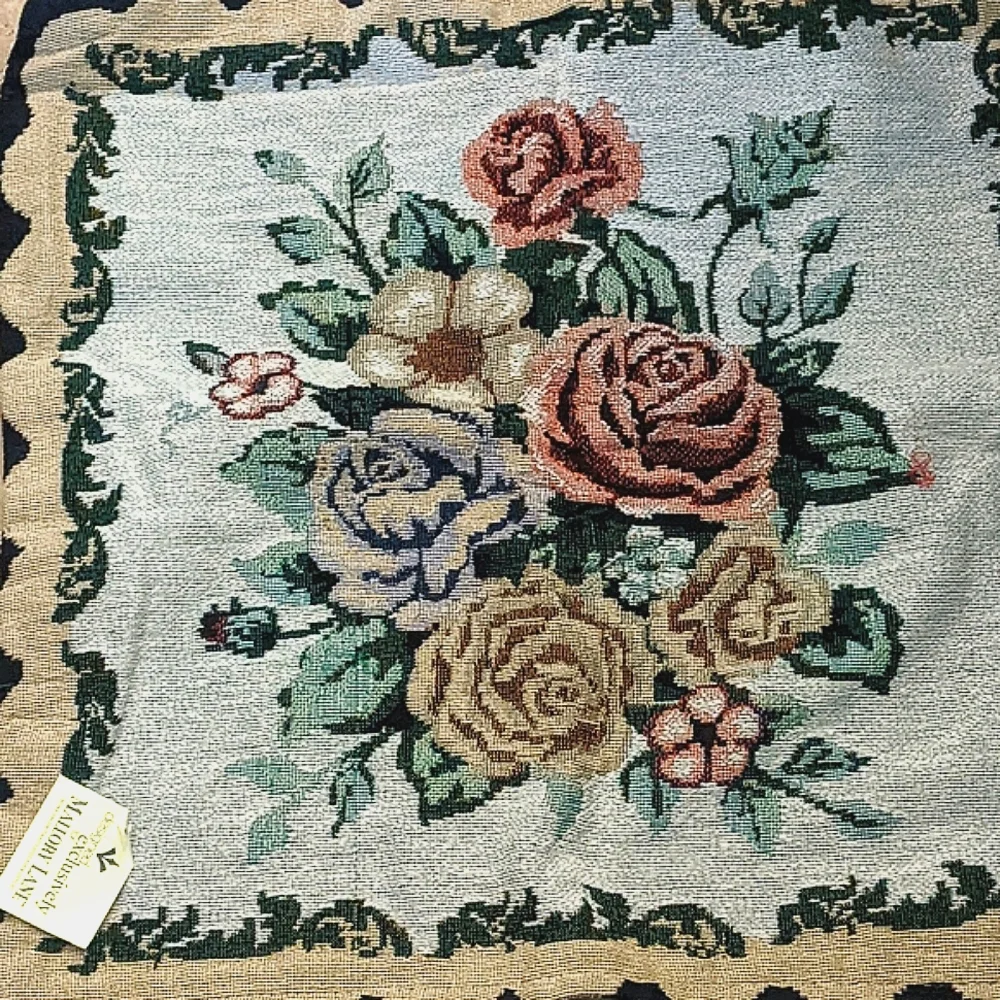 Set Of 2 Different Designs On Each Side Needlepont Tapestry Pillow Cases Mallory - Picture 3 of 8